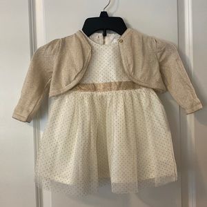 Just One You -Carter’s 3 Piece 12m Dress in Ivory and Gold